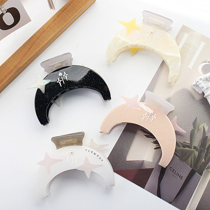 Moon Star Cellulose Acetate Claw Hair Clips, Hair Accessories for Women & Girls