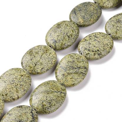 Natural Serpentine/Green Lace Stone Beads Strands, Oval