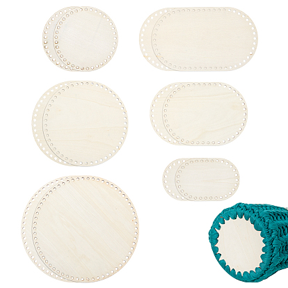 12 шт. 6 стили дно деревянной корзины, основание корзины крючком, овальные и круглые