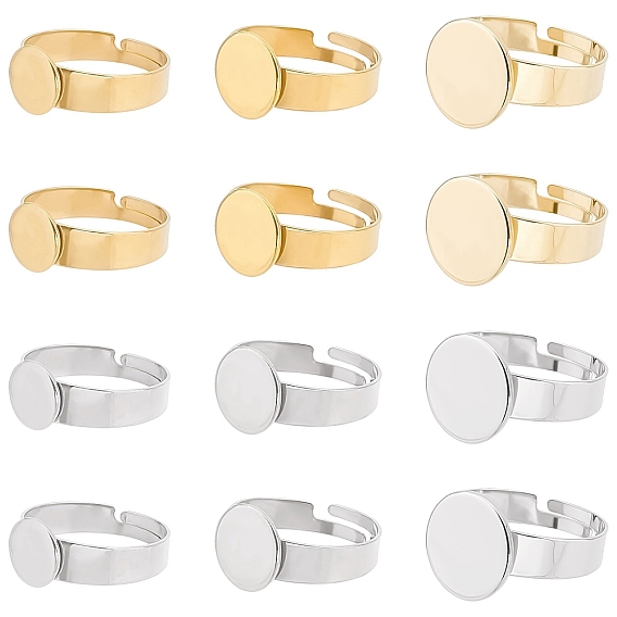 24 шт. 6 регулируемый стиль 304 настройки колец из нержавеющей стали, плоско-круглые