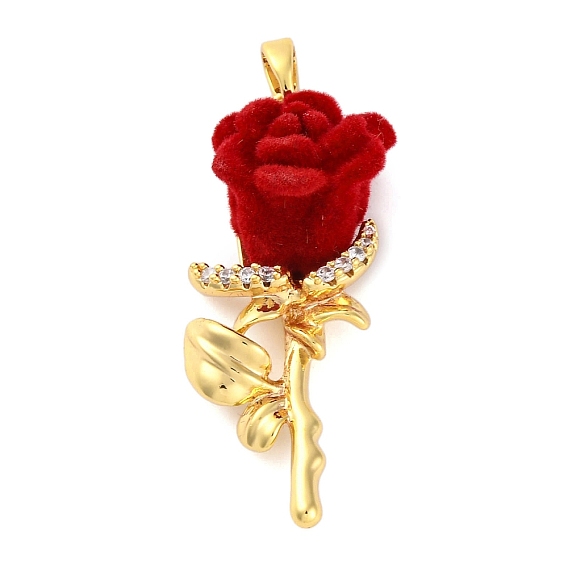 Латунные микро проложить кубического циркония подвески, пушистая роза