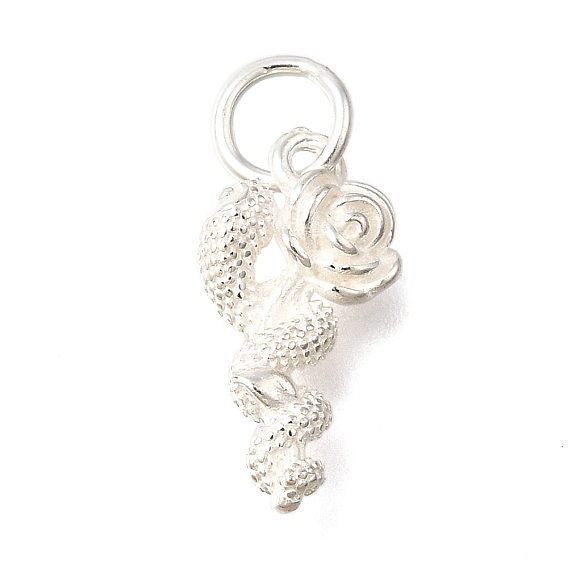 925 стерлингов серебряные подвески, змея с розовыми подвесками
