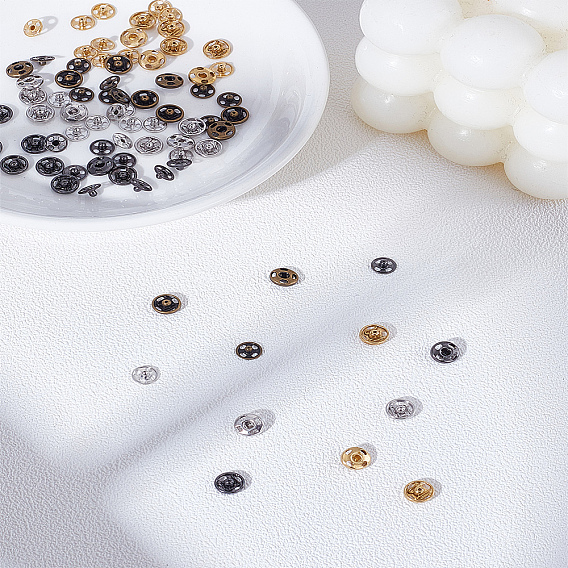 40 ensembles 4 couleurs boutons pression en laiton, boutons de vêtements, accessoires de couture