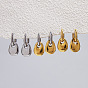304 Stainless Steel Hoop Dangle Earrings for Women, Teardrop