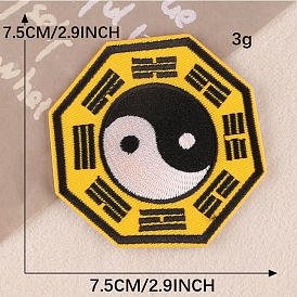 Computerized Embroidery Cloth Iron on/Sew on Patches, Costume Accessories, Eight-Diagram-shaped Appetizer