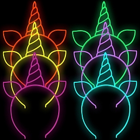 Diademas de plastico luminosas, unicornio