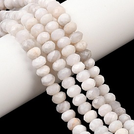 Натуральные белые сумасшедшие агатовые бусины, рондель, граненые