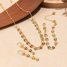 Summer Vacation Fashionable Colorful Butterfly Jewelry Set, include Earrings & Necklaces & Bracelets