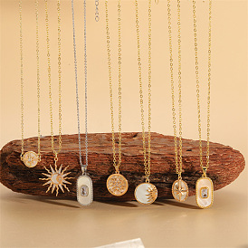 Ожерелье из латуни с кубическим цирконом, украшения из ракушек для женщин