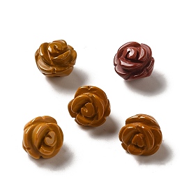 Perles de fleurs sculptées en mookaite naturelle, rose