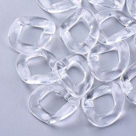 Transparent Acrylic Linking Rings, For Curb Chains Making, Twist