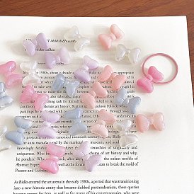 Непрозрачные акриловые бусины, бантом, с блеском порошок