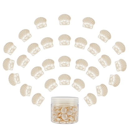 ABS Plastic Imitation Pearl Beads, Shell Shape