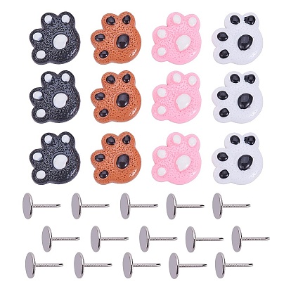 Kits de pin de dibujo de bricolaje nbeads, con cabujones de resina en forma de garra de oso y remaches de hierro platino