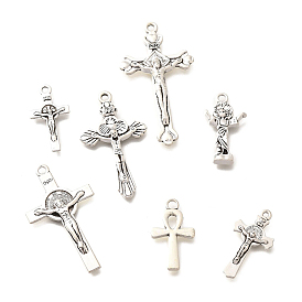 Сплавочные подвески тибетского стиля, без кадмия и без свинца, амулеты крест/распятие