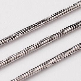 304 Stainless Steel Round Snake Chains, Soldered