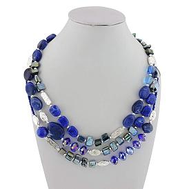 Ретро акрил 3 слои самородки бисерные ожерелья для женщин