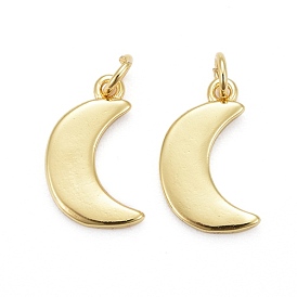 Brass Pendants, Long-Lasting Plated, Moon