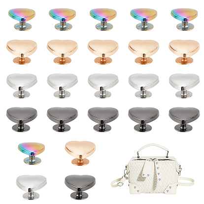 24 наборы 4 заклепки из сплава с винтовой заклепкой, с железным винтом, сердце, кожаный ремень своими руками, сумочка, аксессуары для кошельков