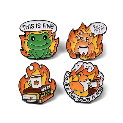 Тонкая эмалевая булавка, покраска черного сплава значок для рюкзака одежды, пламя горения