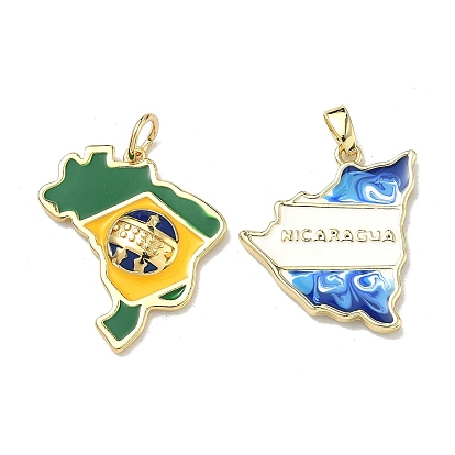 Латунные подвески, прелести карты, с эмалью, стойки покрытие, долговечный, без кадмия и без свинца, золотые