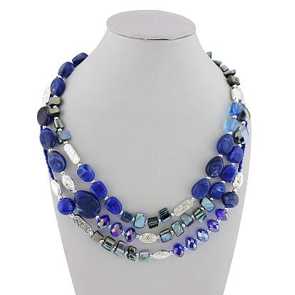 Ретро акрил 3 слои самородки бисерные ожерелья для женщин