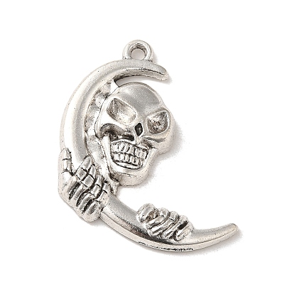 Tibetan Style Alloy Pendants, Cadmium Free & Lead Free, Skull Shape