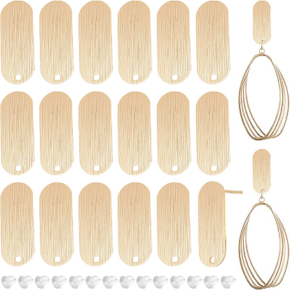 20 шт. латунные серьги-гвоздики, с петлей, овальные, без никеля , с 40 пластиковыми ушными гайками