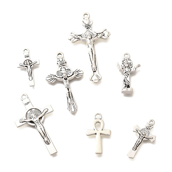 Сплавочные подвески тибетского стиля, без кадмия и без свинца, амулеты крест/распятие