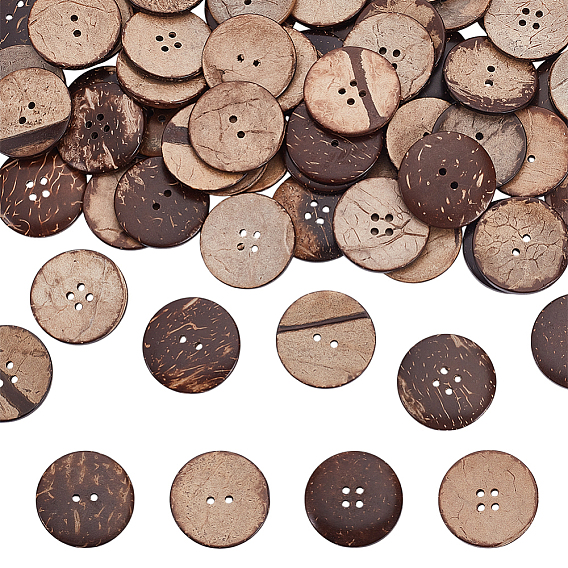 Кокосовое кнопки, плоско-круглые