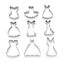 Stainless Steel Mixed Dress Shaped Cookie Candy Food Cutters Molds, for DIY Biscuit Baking Tool