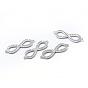 Rack Plating Brass Cubic Zirconia Links, Long-Lasting Plated, Infinity