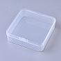 Polypropylene(PP) Plastic Boxes, Bead Storage Containers, with Hinged Lid, Square