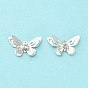Brass Pendants, with Rhinestone, Butterfly Charm