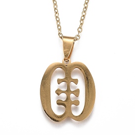 201 pendentifs en acier inoxydable, avec fermoir pince de homard, adinkra gye nyame