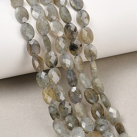 Природные лабрадорита бисер нитей, граненые, Плоско-овальные