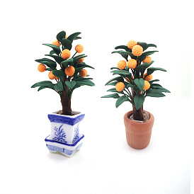 Clay Orange Tree Potted Model, Micro Landscape Home Dollhouse Accessories, Pretending Prop Decorations