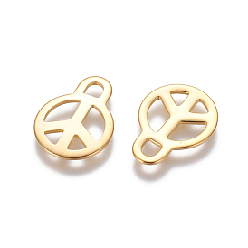 201 Stainless Steel Pendants, Peace Symbol