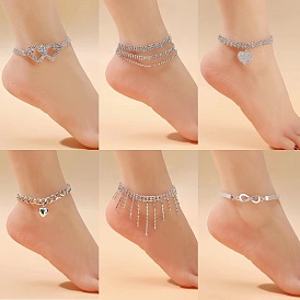 Двухслойные браслеты из сплава со стразами, сердце звезда прямоугольник крест