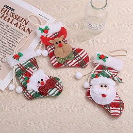 Christmas Velvet Christmas Stocking Pendant Decorations for Christmas Tree Hanging Decoration