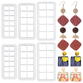 6шт. 3 размеры квадратные пластиковые наборы для резки полимерной глины