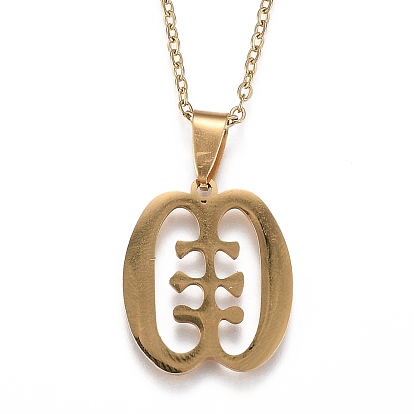 201 pendentifs en acier inoxydable, avec fermoir pince de homard, adinkra gye nyame