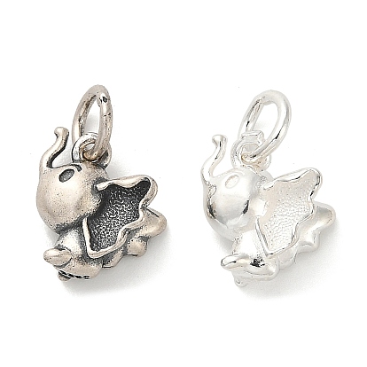 925 стерлингов серебряные подвески, Слон прелести, с 925 соединительными кольцами и 925 штампом