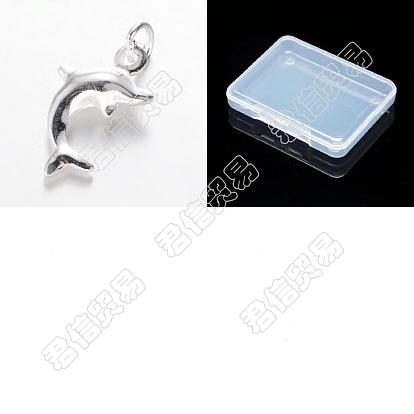 5 Stück 925 Delfin-Anhänger aus Sterlingsilber, mit Ringe springen