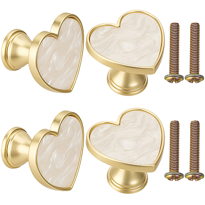 Heart Zinc Alloy Drawer Handles, Cabinets Handles, Doorknob Accessories, with Screw