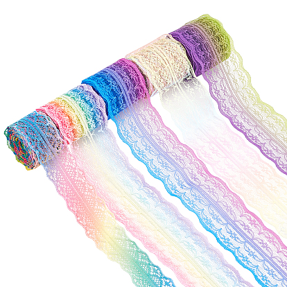 25 yardas 5 ribete de encaje de colores, cinta de encaje para coser la decoración