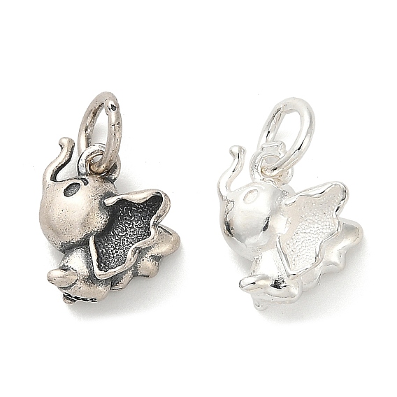 925 стерлингов серебряные подвески, Слон прелести, с 925 соединительными кольцами и 925 штампом