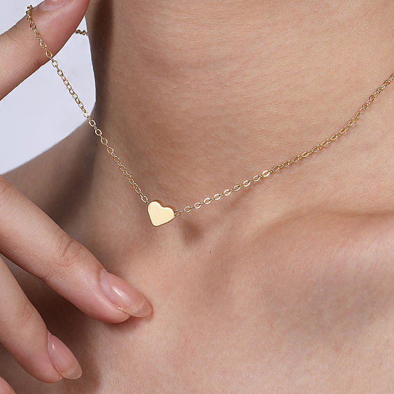 Современный минималистский стиль классическая латунная подвеска в форме сердца nnecklaces