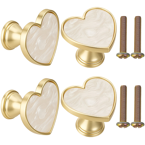 Heart Zinc Alloy Drawer Handles, Cabinets Handles, Doorknob Accessories, with Screw