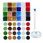 DIY Jewelry Making Kits, Including Rondelle Electroplate Glass Beads, Elastic Crystal Thread, High Carbon Steel Big Eye Beading Needles